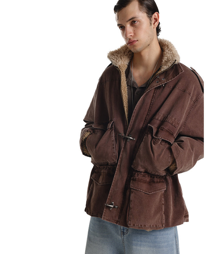 Airplane Button Multi-Pocket Jacket