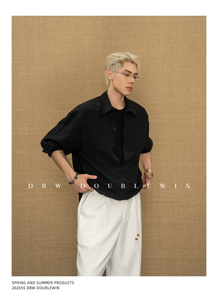 Faux two-piece shirt
