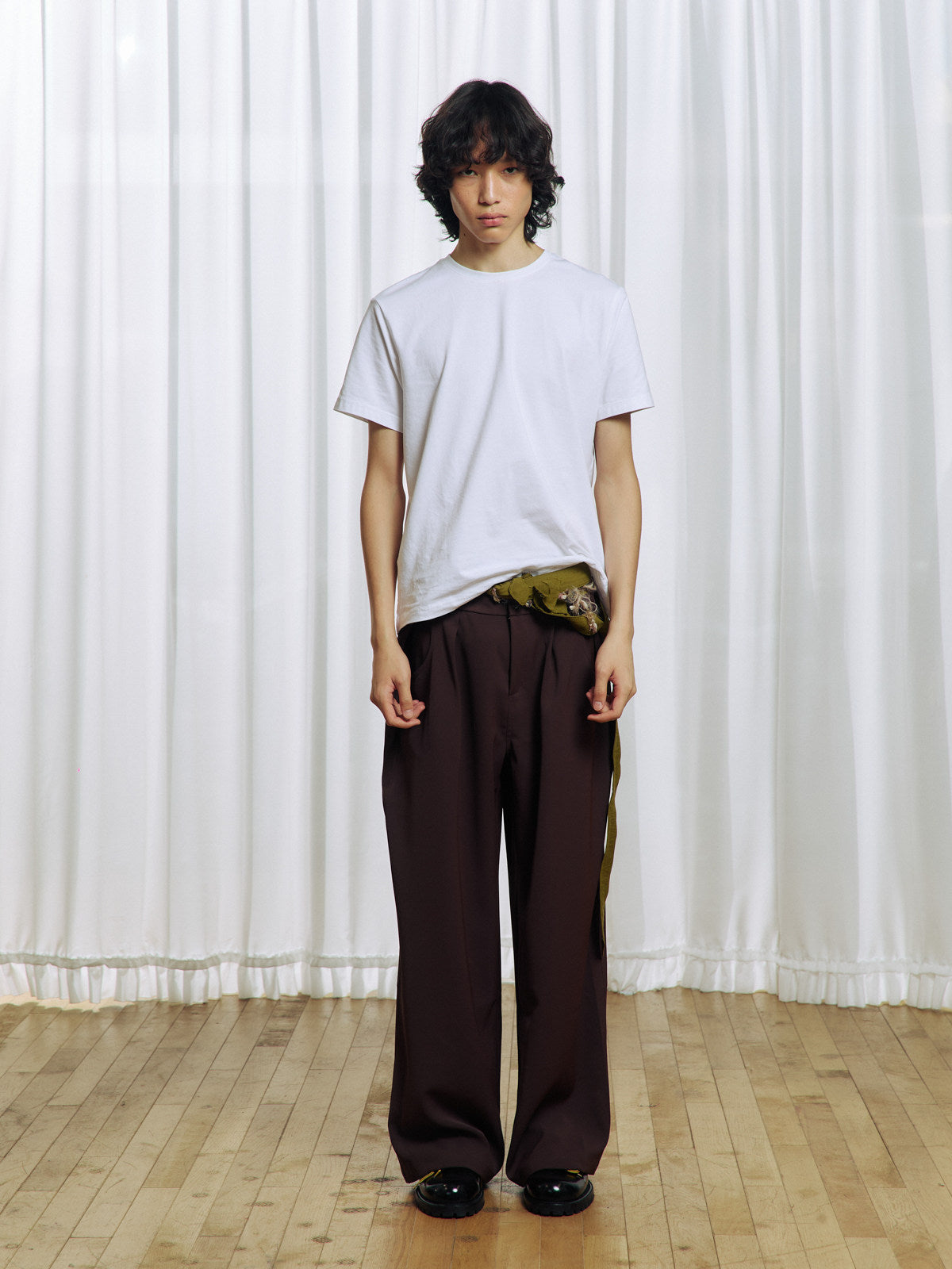 Flower Belt Casual Pants