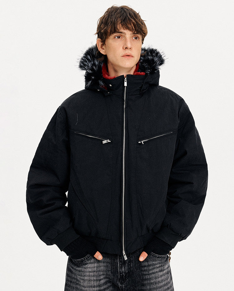 Detachable Hood White Duck Down Jacket