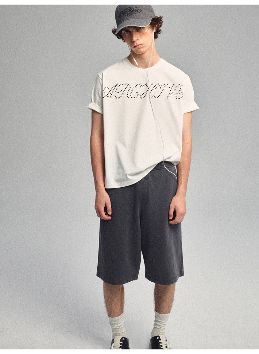 Vintage-Style Washed Sports Shorts