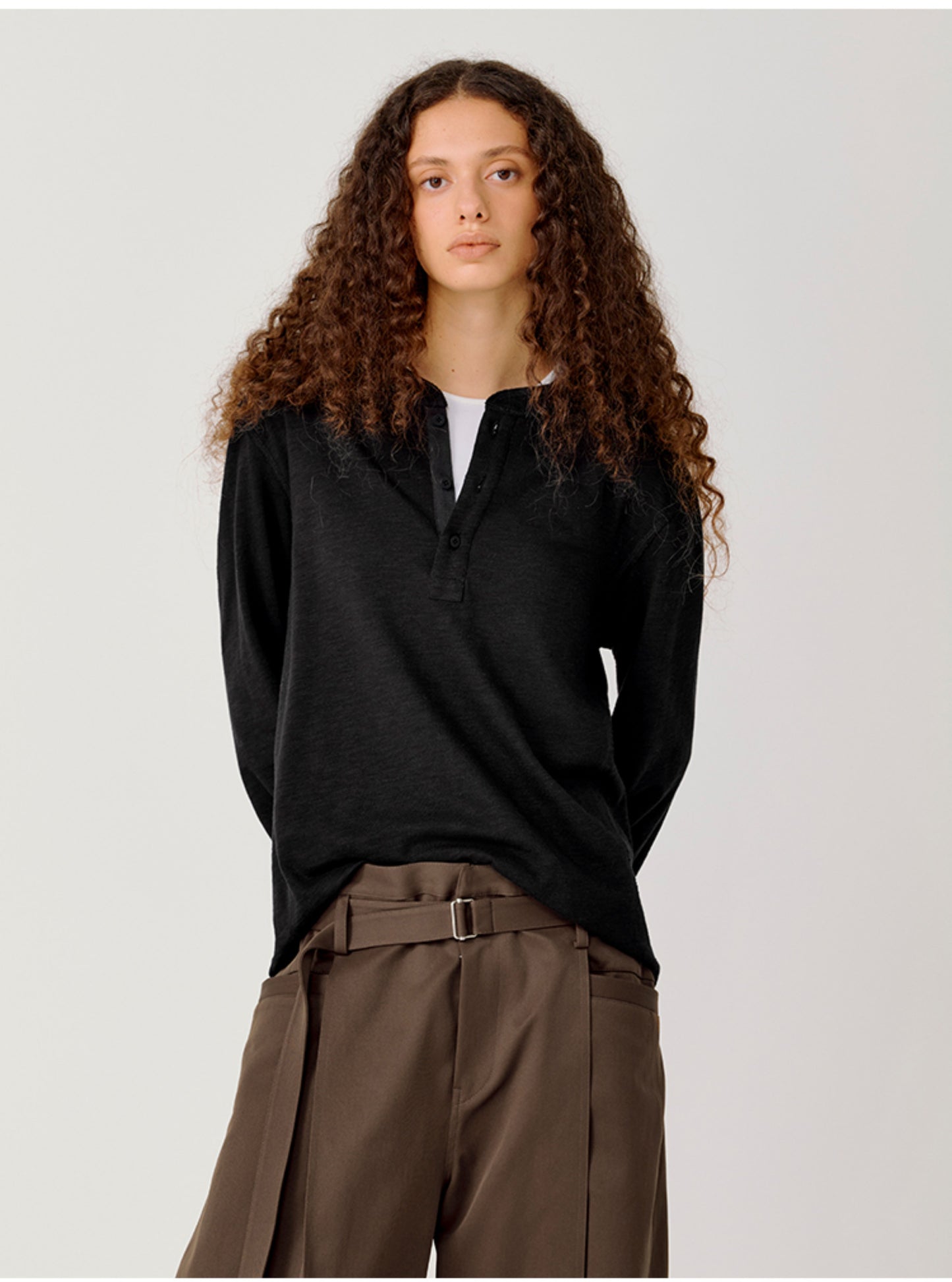 Henry-collar T-shirt