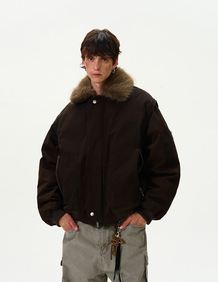 Retro Fur Collar Down Jacket