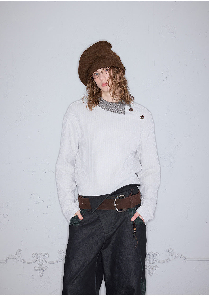 Irregular Polo Collar Shirt