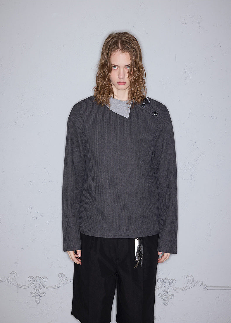 Irregular Polo Collar Shirt