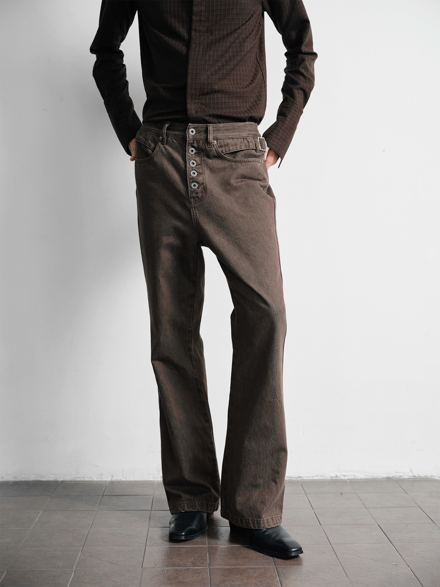 Straight-Leg Denim Pants