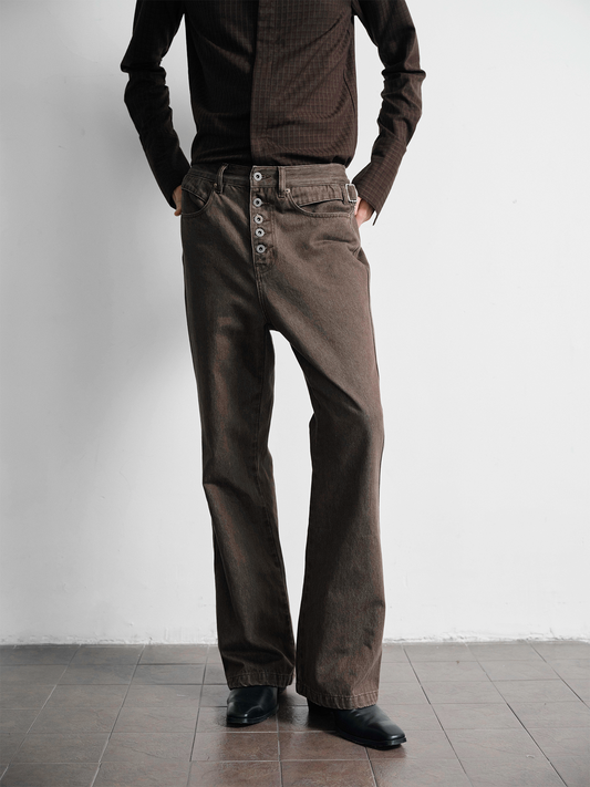 Straight-Leg Denim Pants