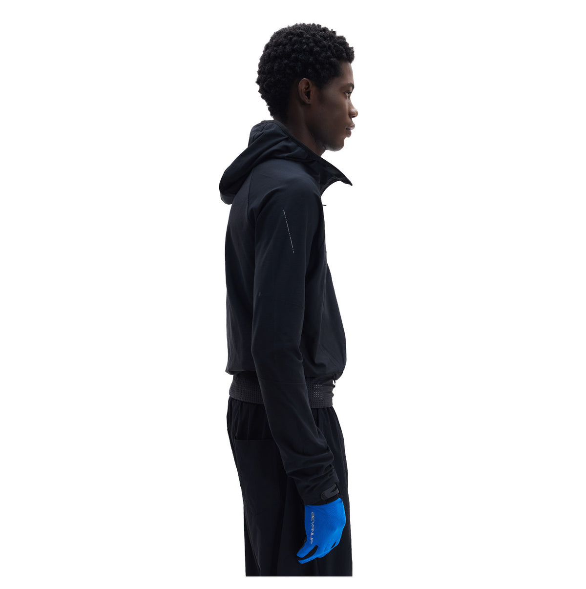 Reflective Diagonal-Zip Hoodie