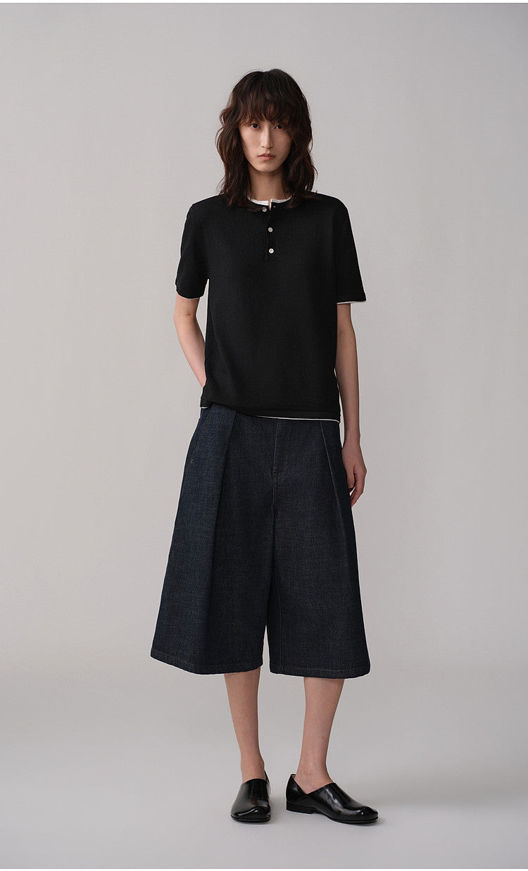 Faux Two-Piece Knit Shirt