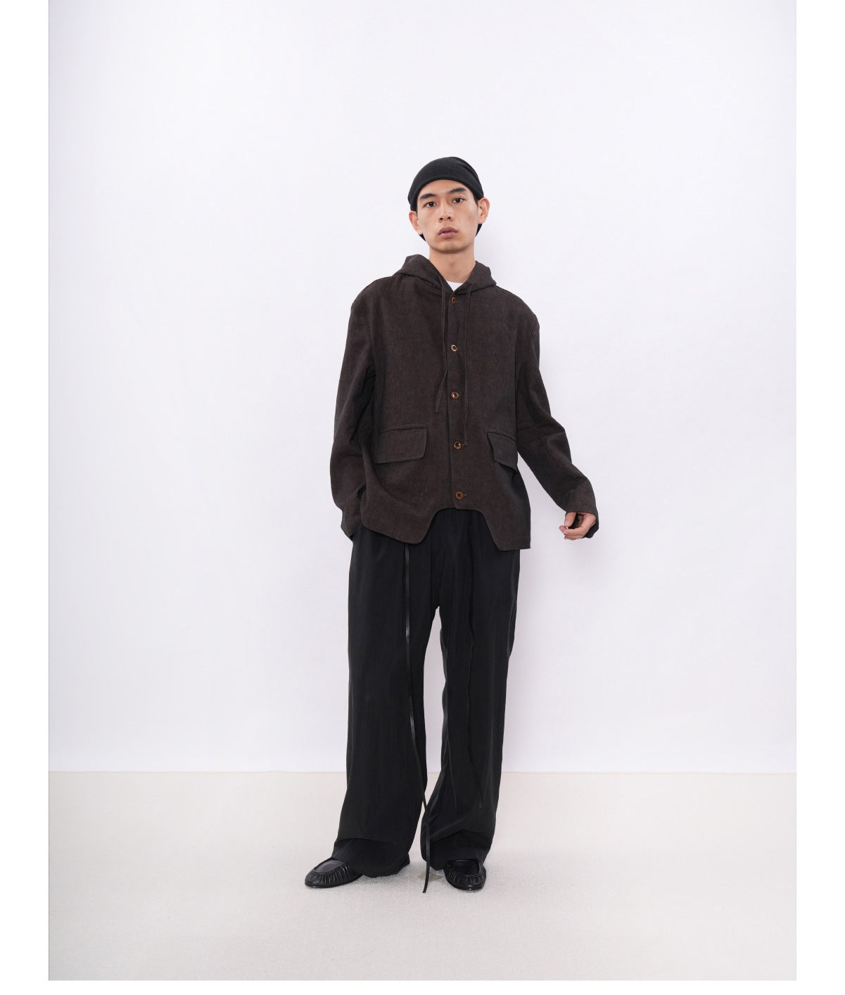 Layered-Style Jacket with Drawstring