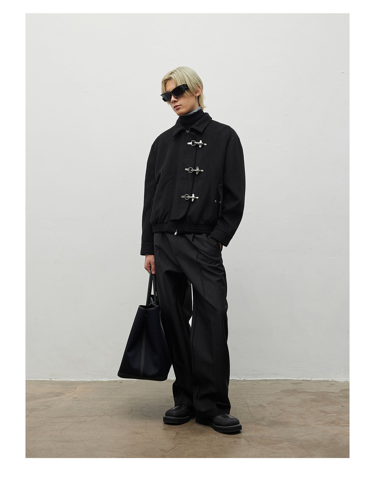 Airplane Button Wool Short Jacket