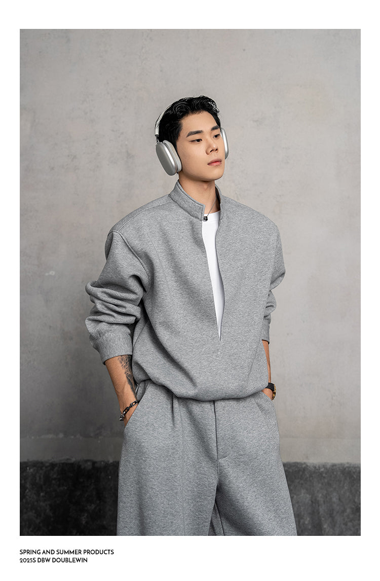 Fake two-piece sweatshirt setup