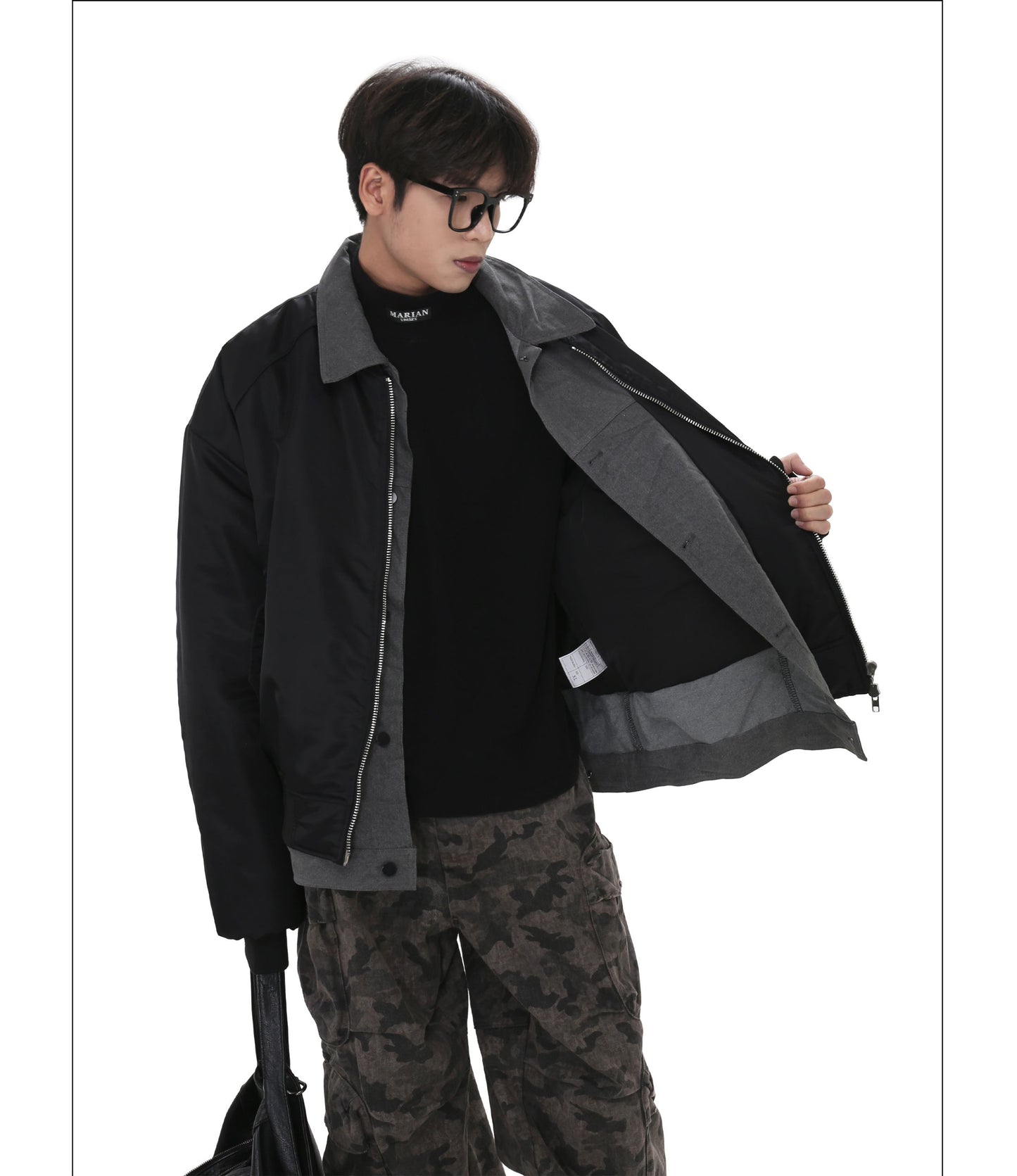 Stitch design lapel cotton jacket