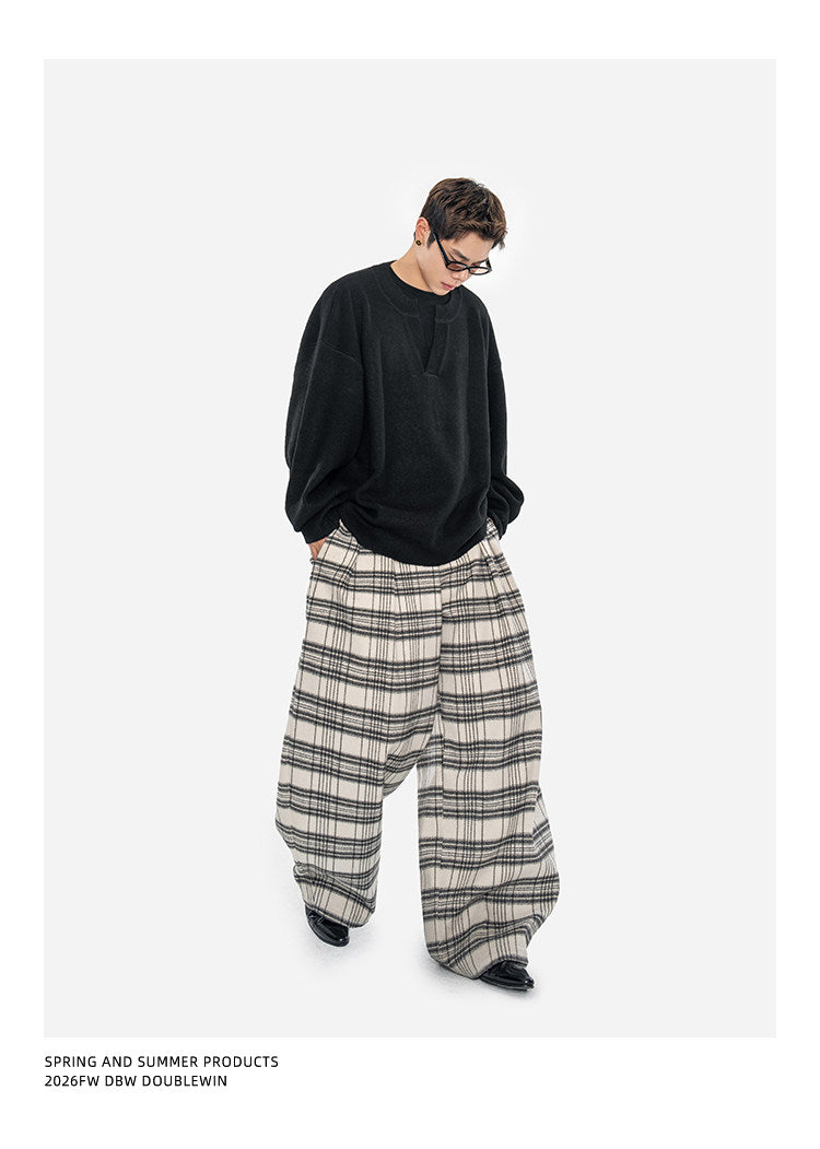 Oversized Wool-Blend V-Neck Sweater
