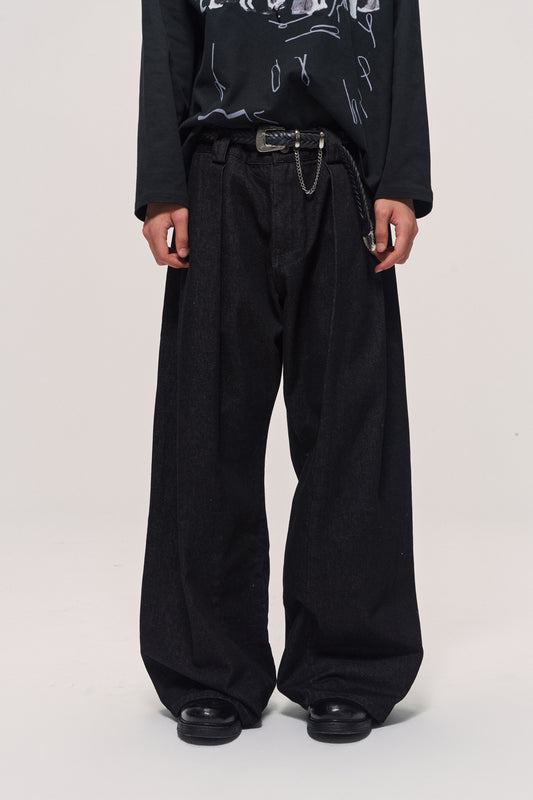 Vintage Double Pleated Jeans
