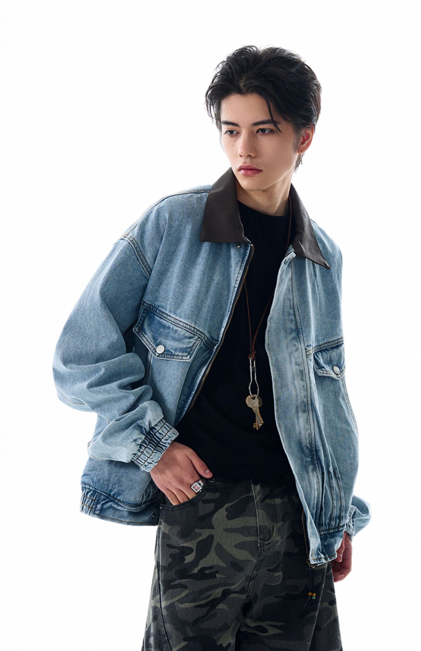 Niche Design Washed Denim Jacket