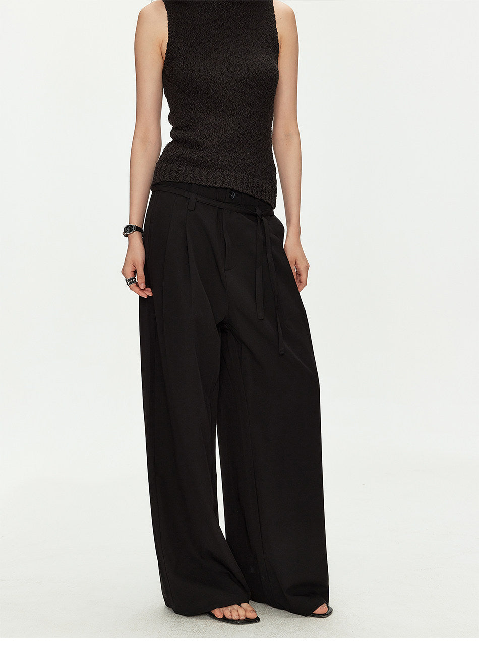 Casual Pants with Double-Pleat Design