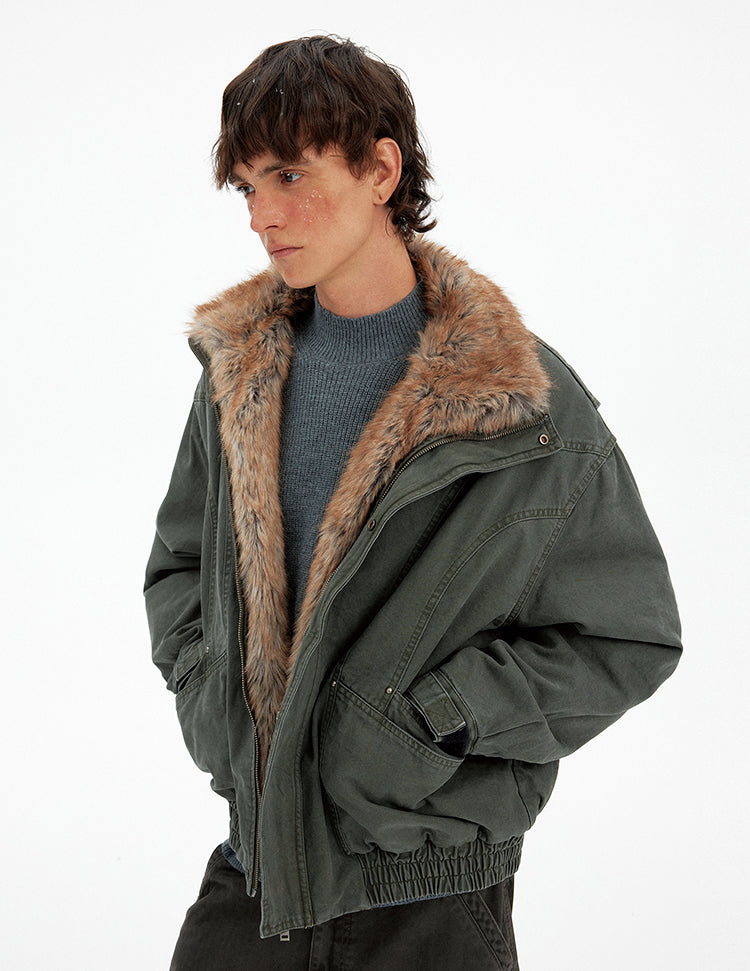 Detachable Collar Multi-Pocket Jacket