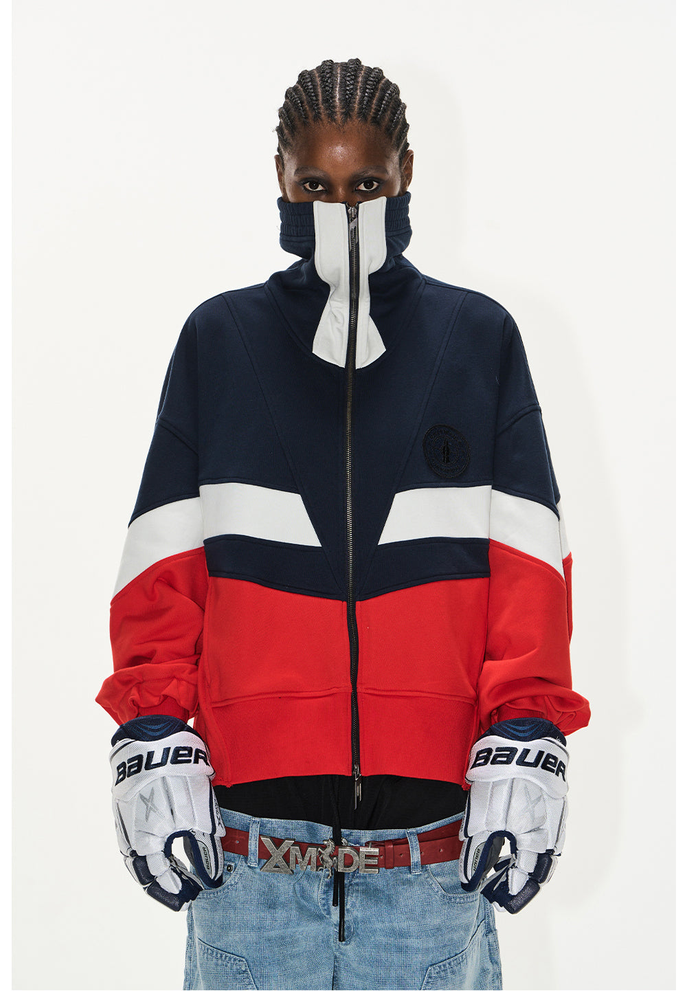 Turtleneck Loose Sweat Jacket