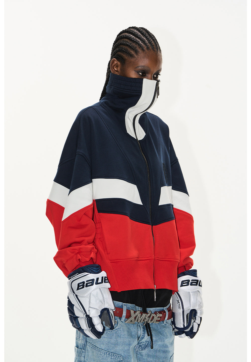 Turtleneck Loose Sweat Jacket