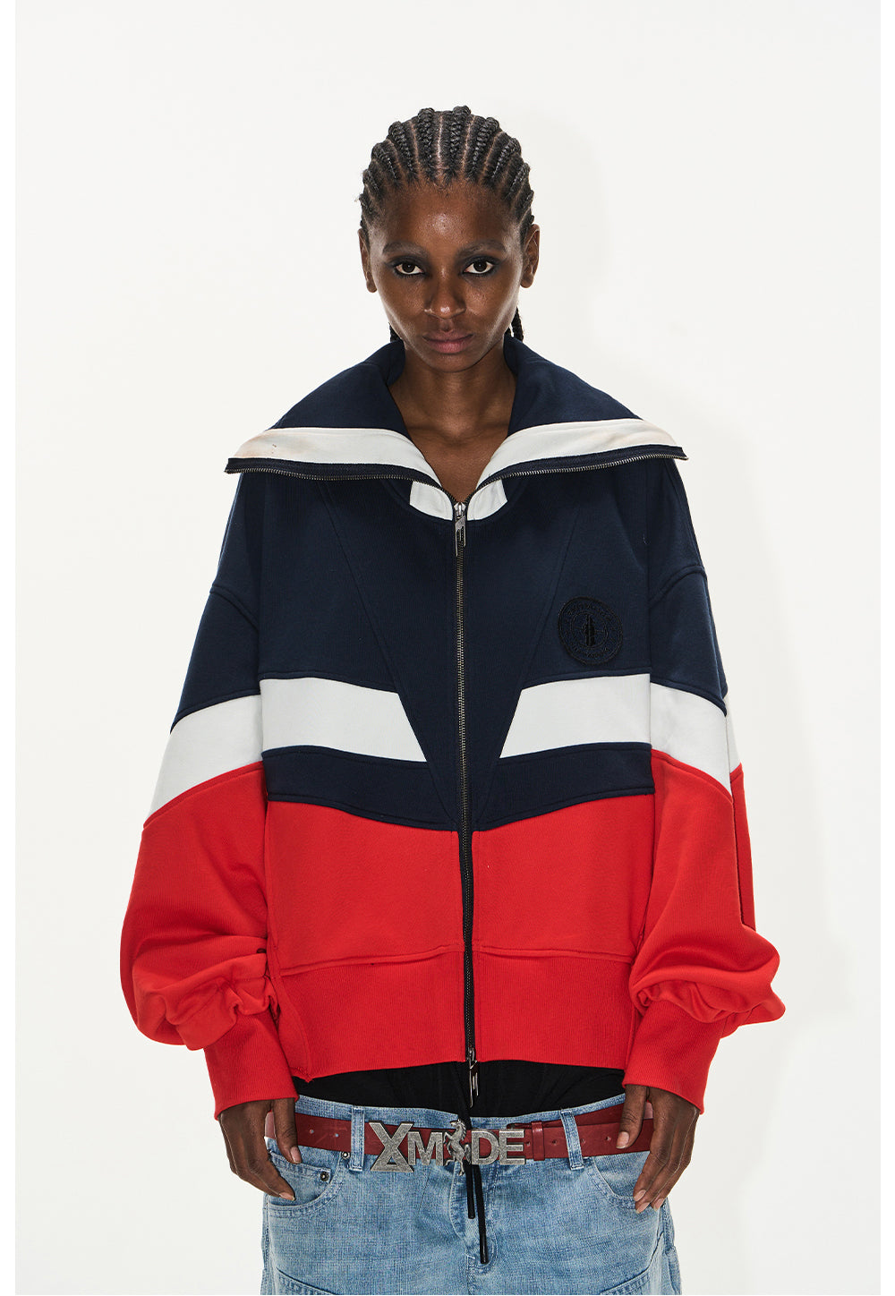 Turtleneck Loose Sweat Jacket