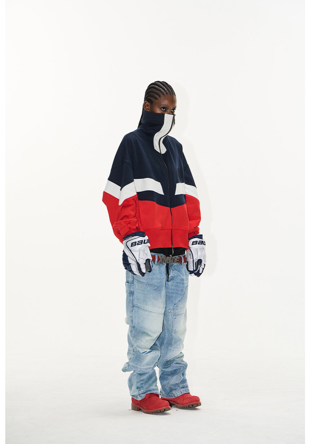 Turtleneck Loose Sweat Jacket