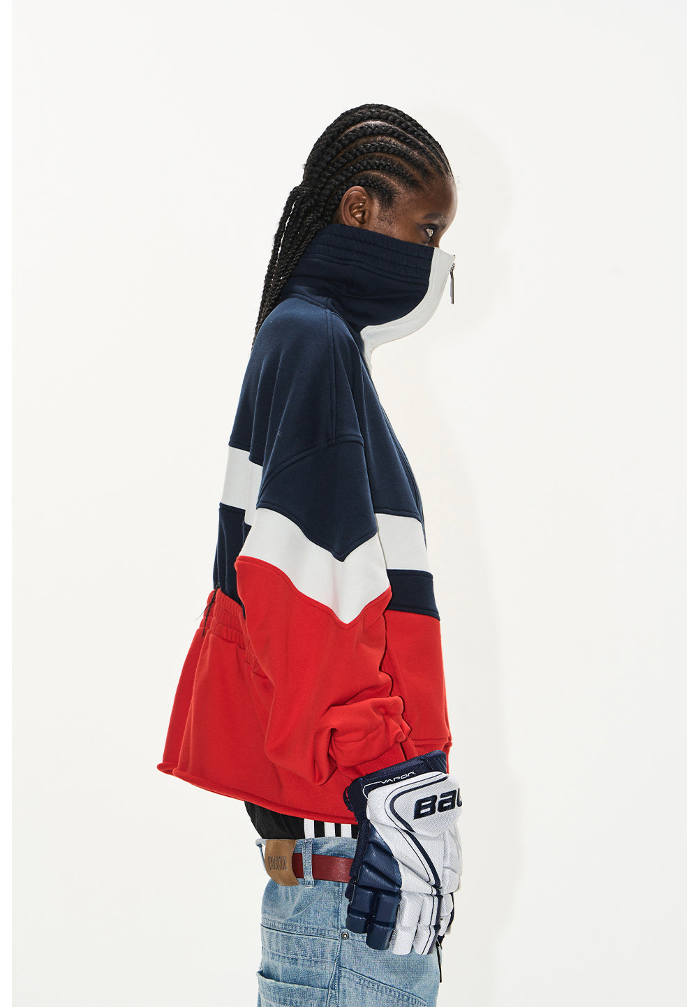 Turtleneck Loose Sweat Jacket