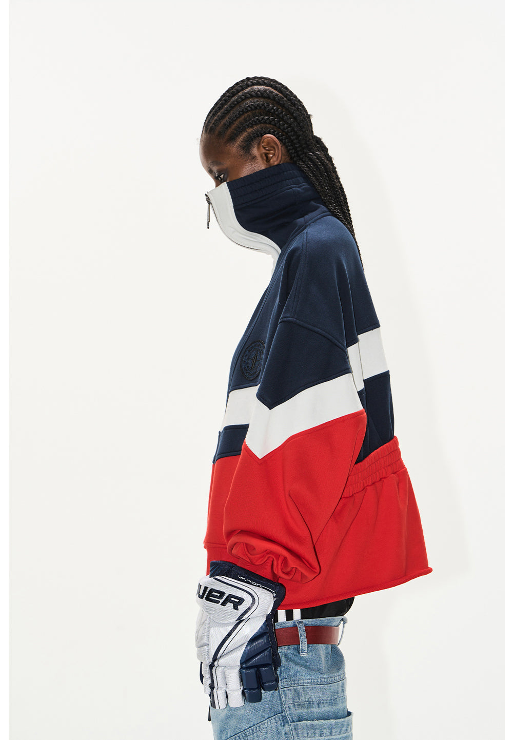 Turtleneck Loose Sweat Jacket