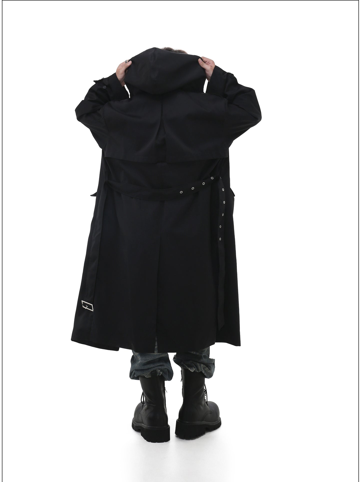 Long trench coat with hood