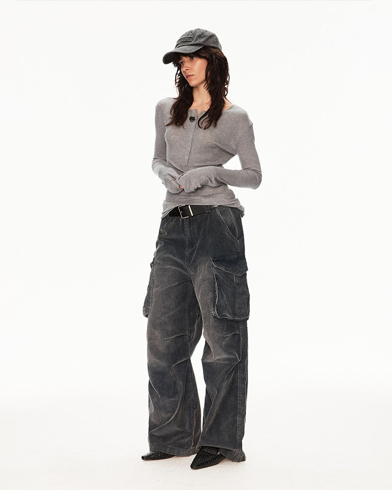 Corduroy Washed Work Pants
