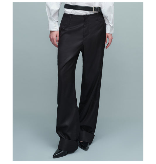 Straight-Leg, Slim-Fit Casual Pants