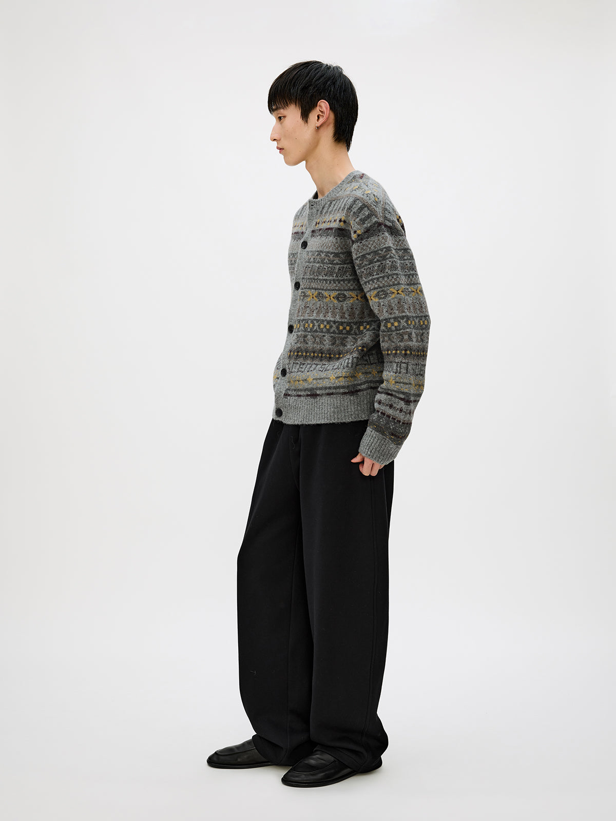 Crew Neck Button-Down Cardigan