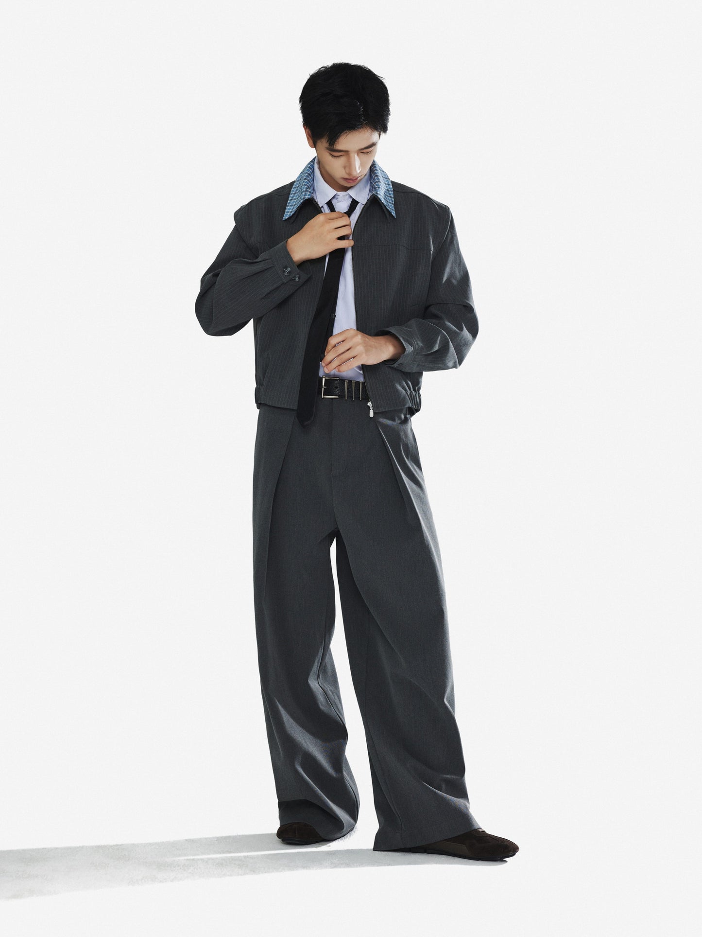 Faux Two-Piece Detachable Double-Breasted Jacket