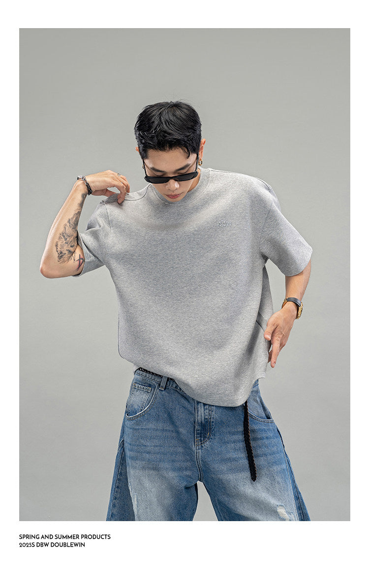 Air Layer Pure Color Loose-Fit T-Shirt