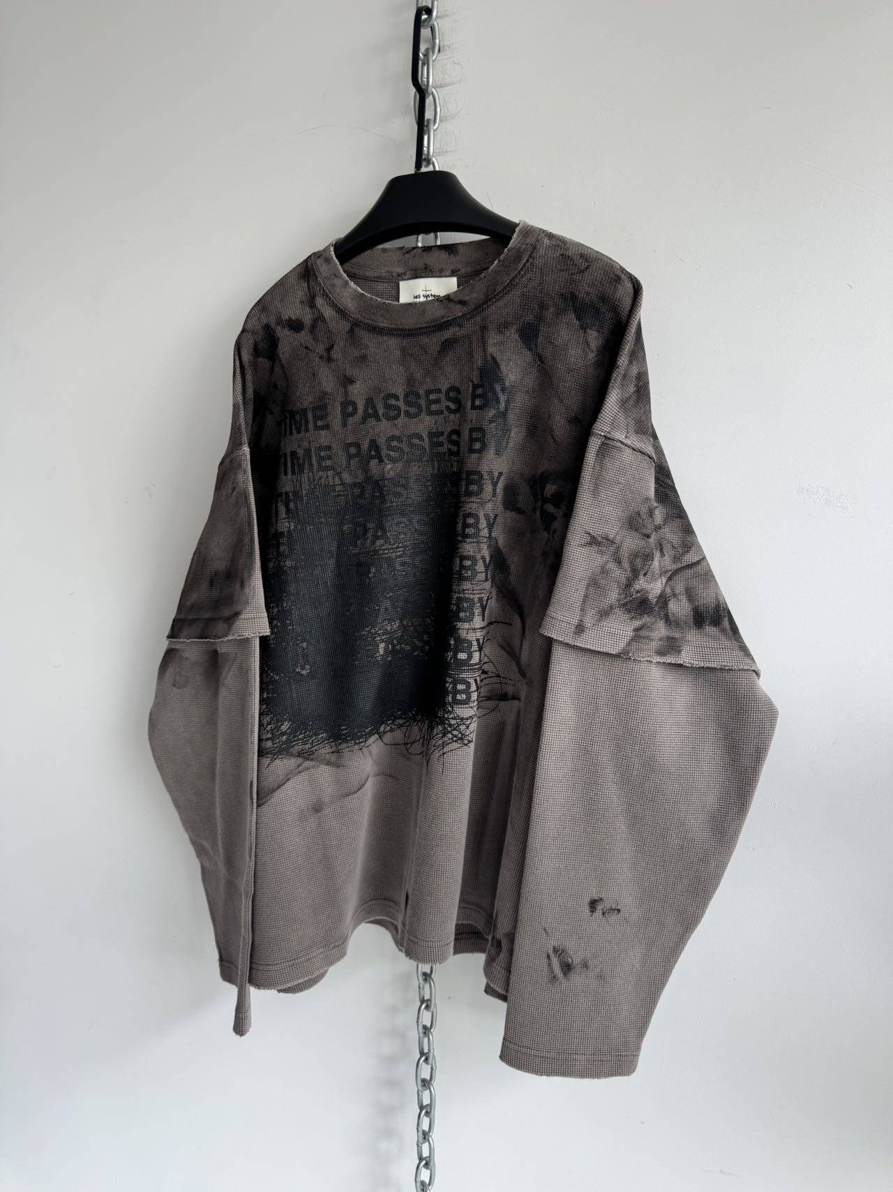 Faux Two-Piece Waffle Wool T-Shirt