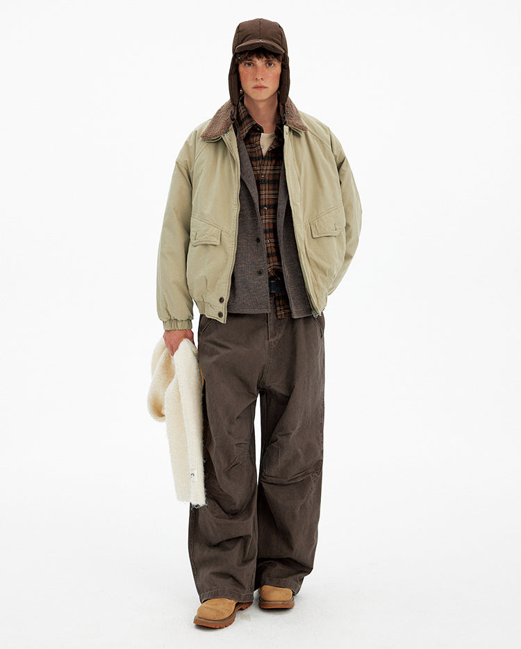 Detachable Lambswool Collar Jacket