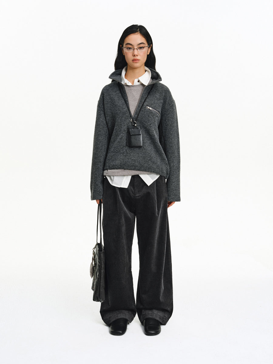 Double-Pleated Casual Pants