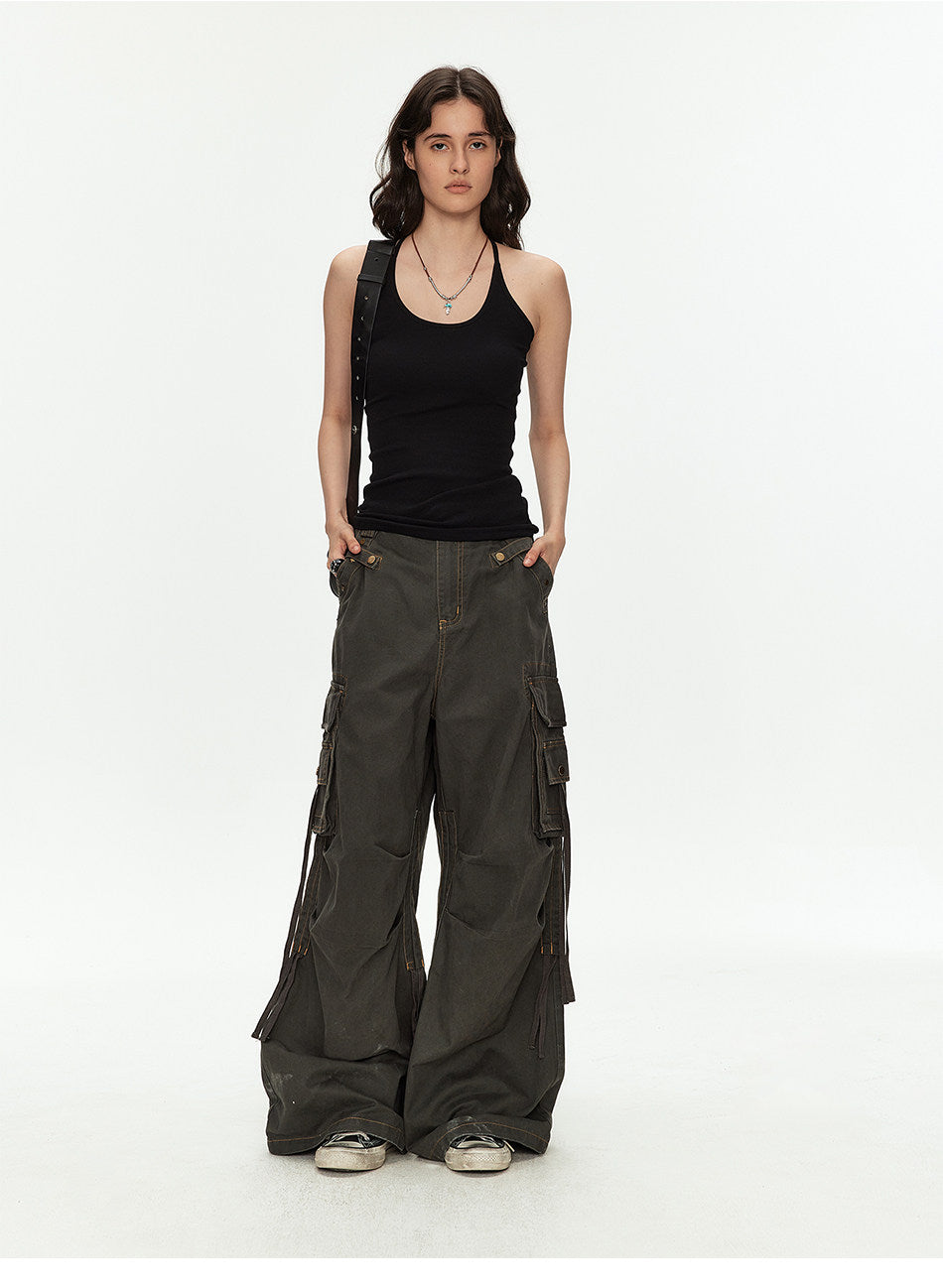 Wide-Leg Cargo Pants