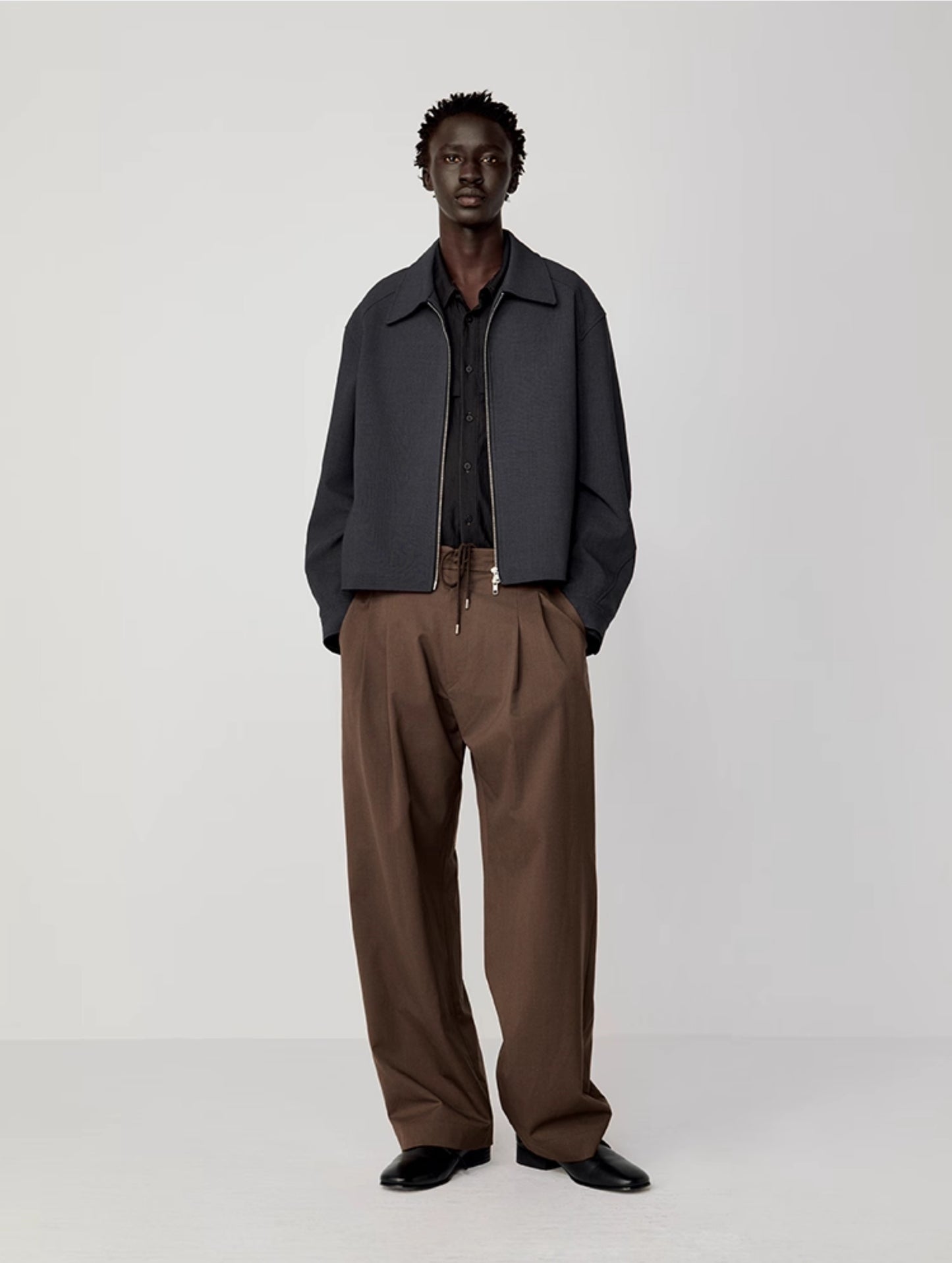 Pleated Drawstring Casual Pants