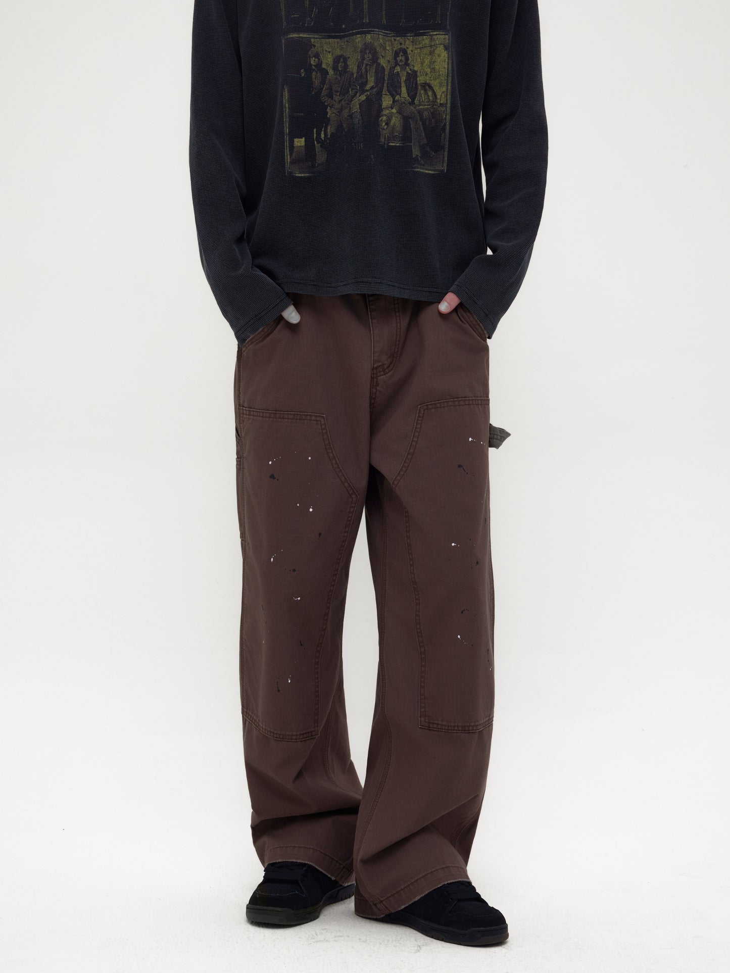 Splatter Paint Finish Workwear Pants