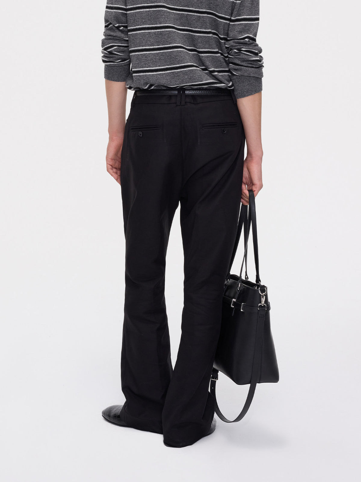 High-Waisted Cotton Casual Pants