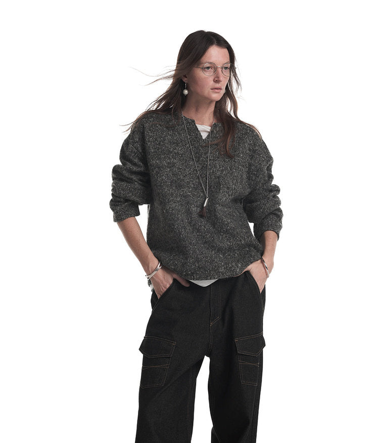 Fake Two-Piece V-Neck Knit