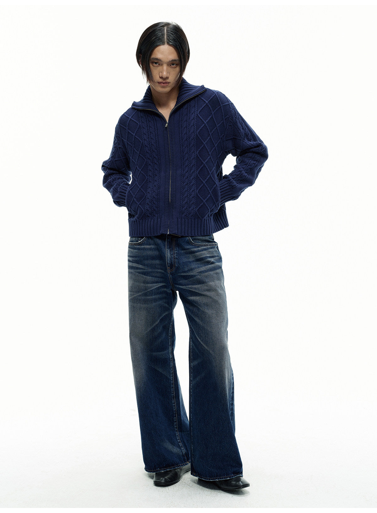 Cable Knit Pattern Cardigan