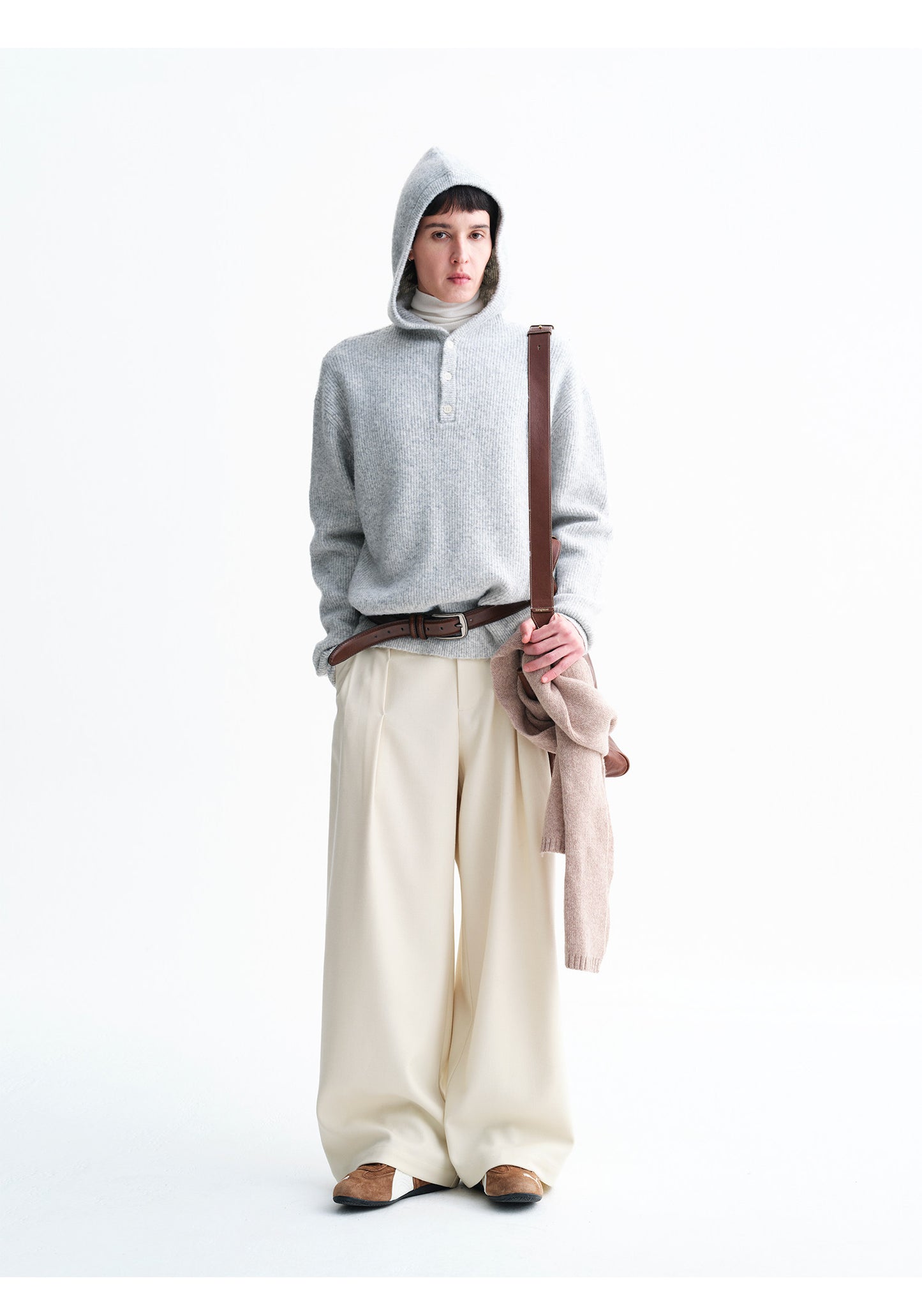 Unisex Pleated Wide-Leg Pants