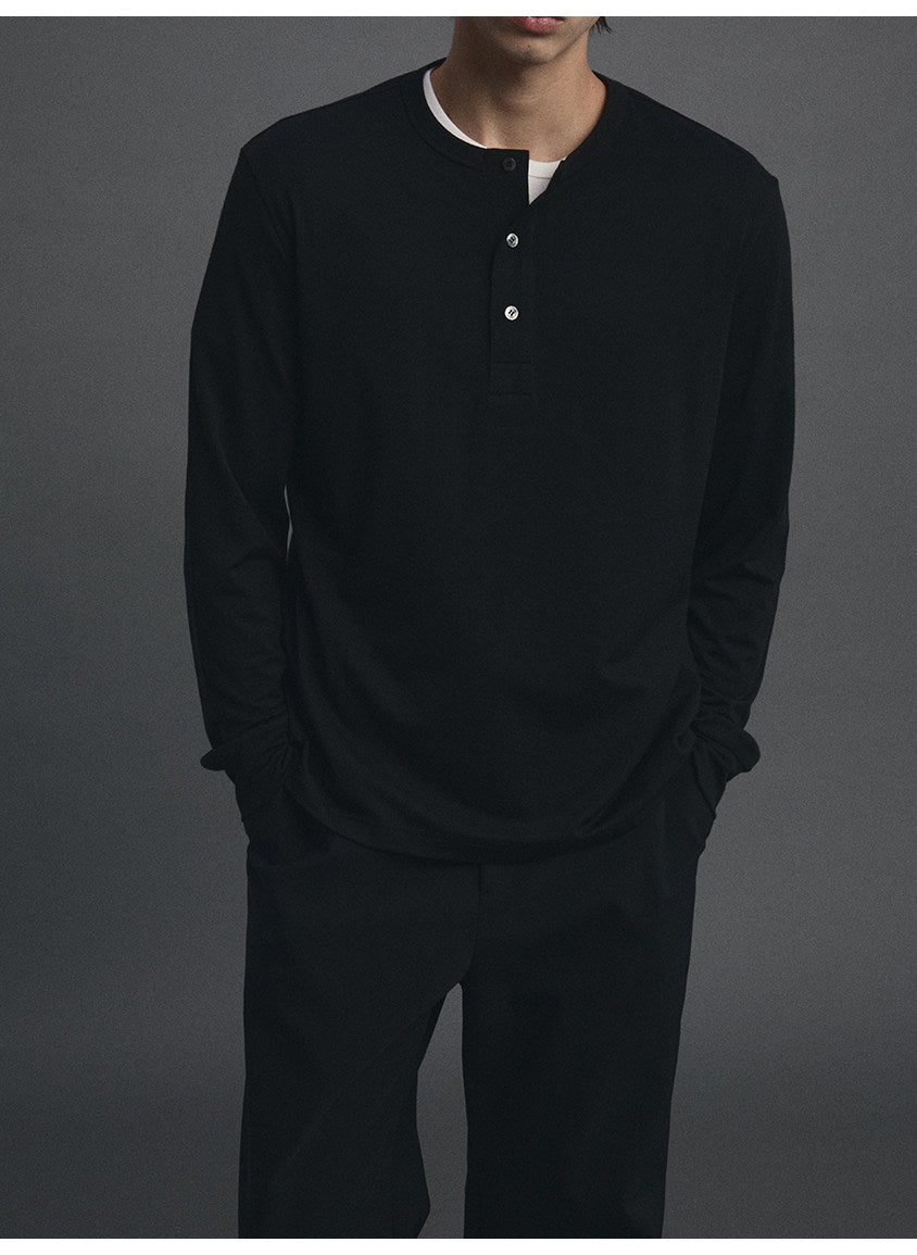Merino Wool Henley-Neck Standard T-Shirt
