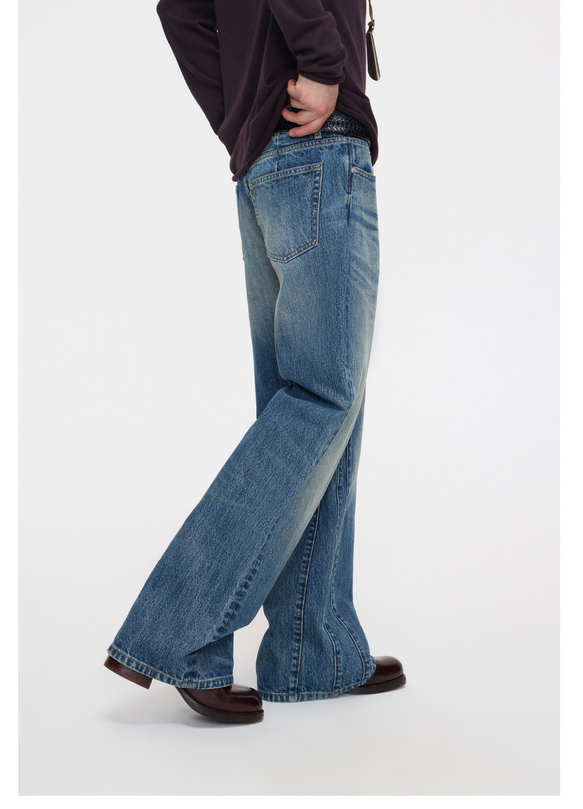 Gradient Cat-Whisker Micro-Trim Jeans