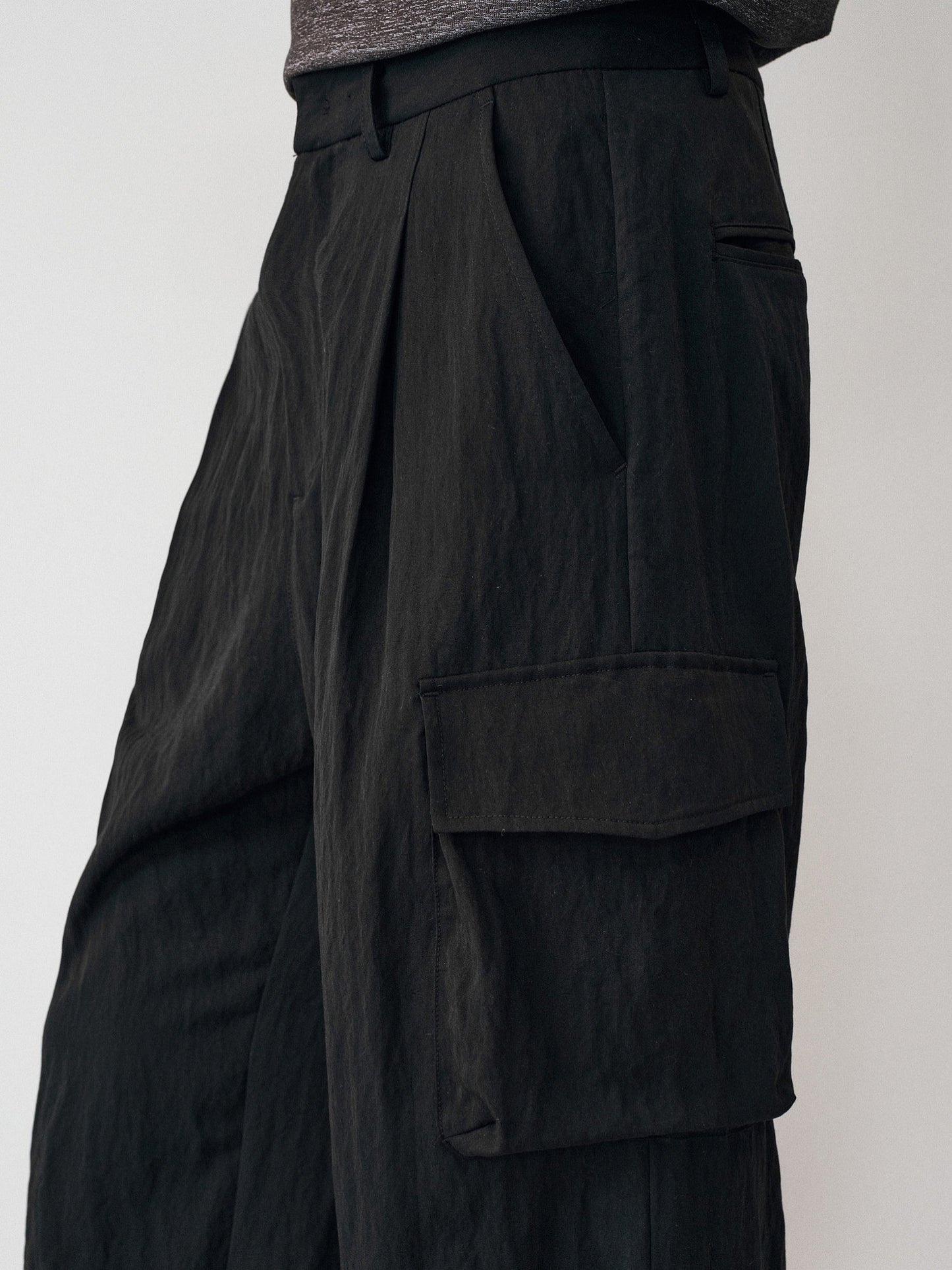 샤이니 배기 카고 팬츠