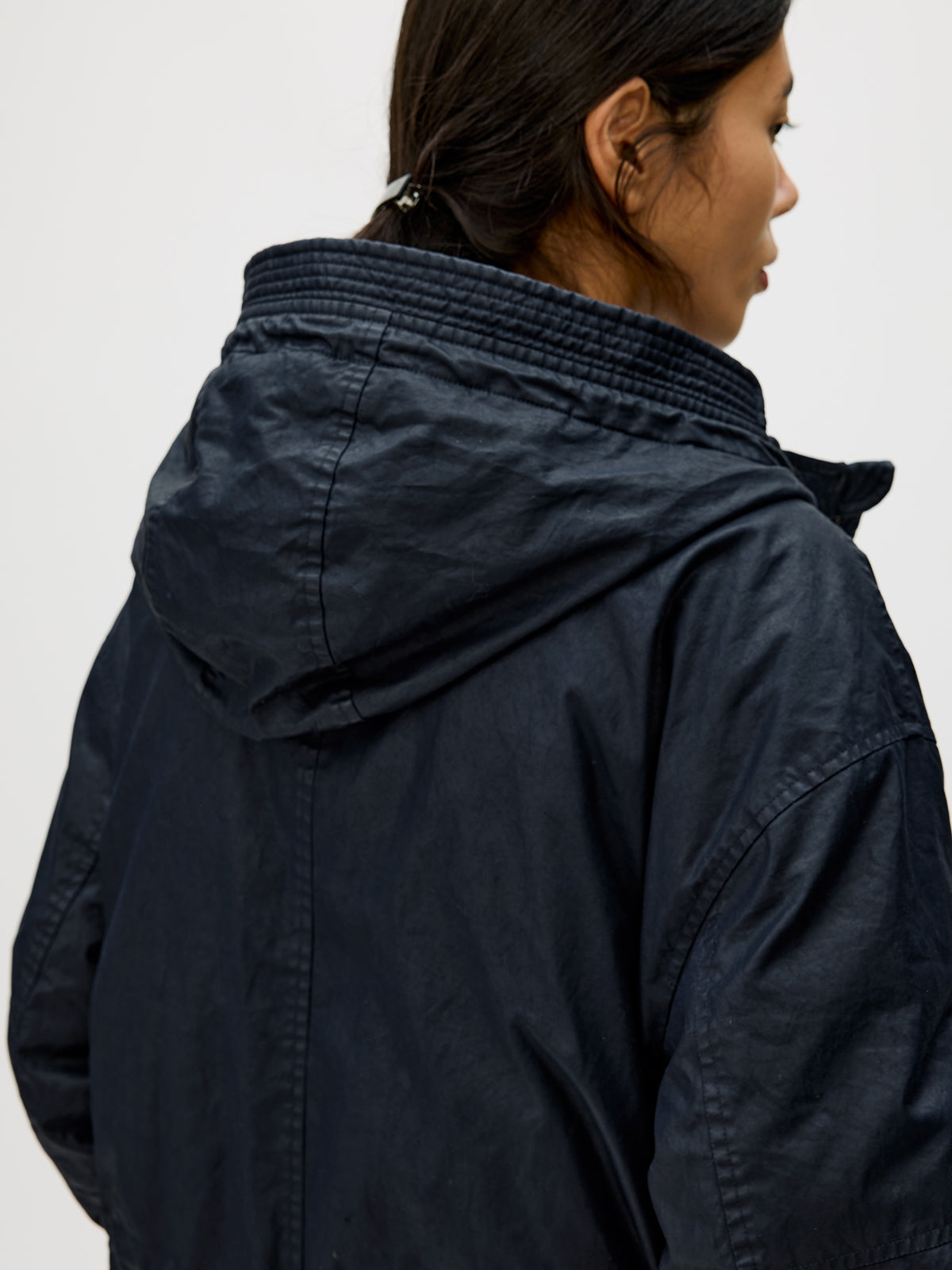 Hooded Toggle Button Coat