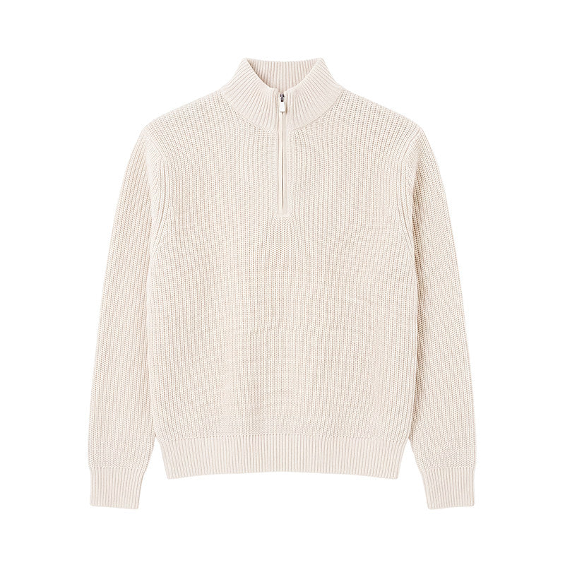 Clean-Fit Design Half-Zip Sweater