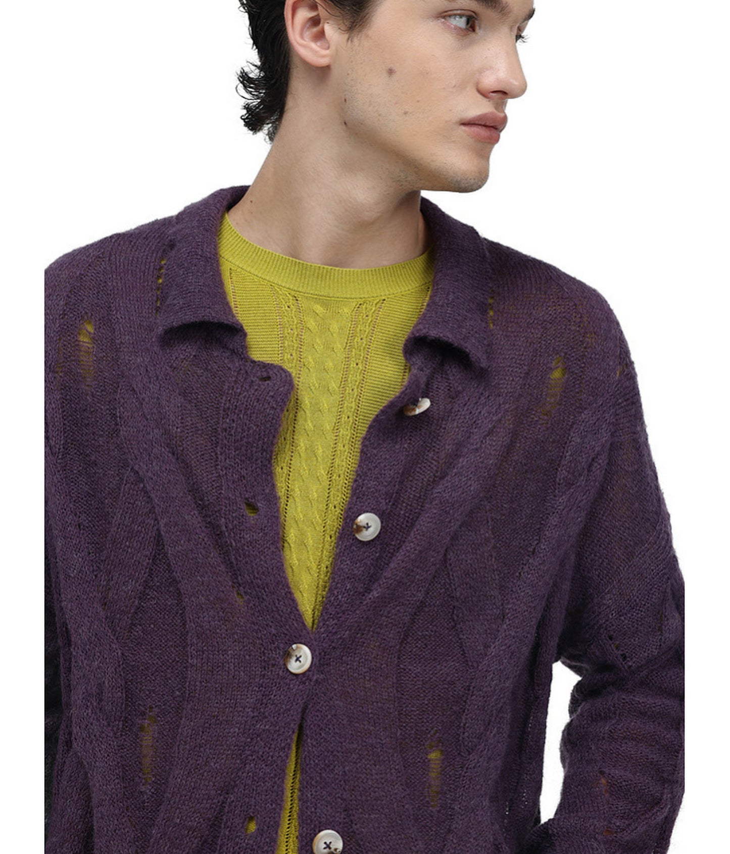 3D Cable-Knit Cardigan